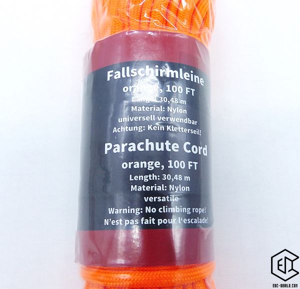 MFH® Paracord/Fallschirmleine Orange 100 FT